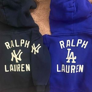Ralph Lauren infant DODGERS & YANKEES team hoodies